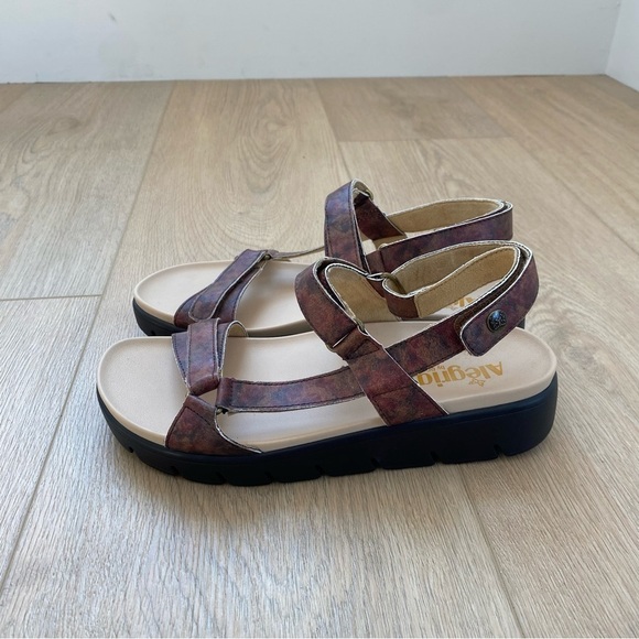 Alegria Henna Strappy Platform Sandals Cognac Roses Size 40 / US 10 - Picture 3 of 5